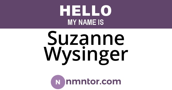 Suzanne Wysinger