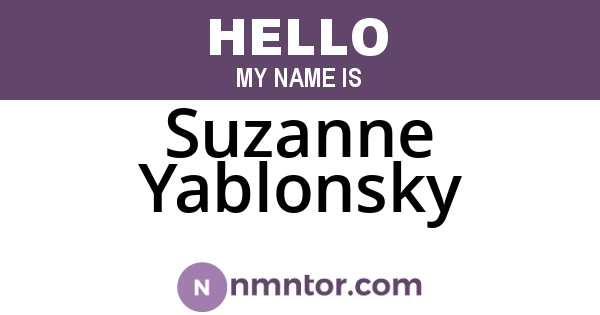 Suzanne Yablonsky