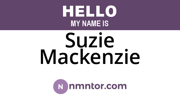 Suzie Mackenzie