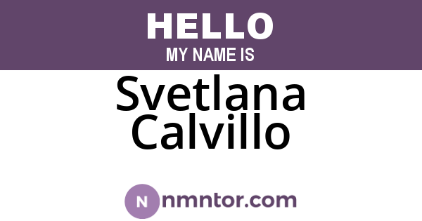 Svetlana Calvillo