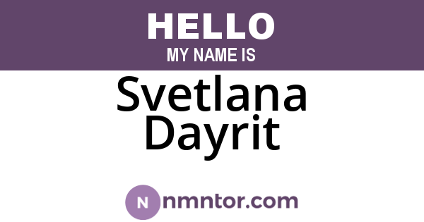 Svetlana Dayrit