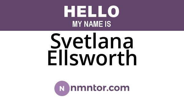 Svetlana Ellsworth