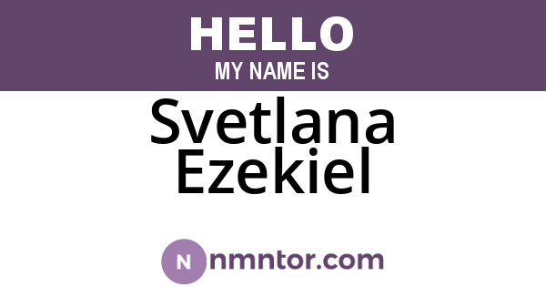 Svetlana Ezekiel