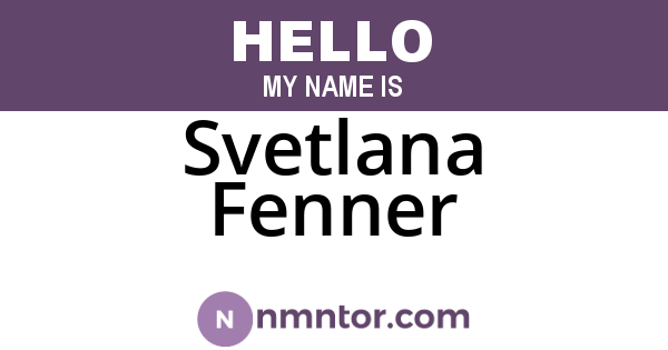 Svetlana Fenner