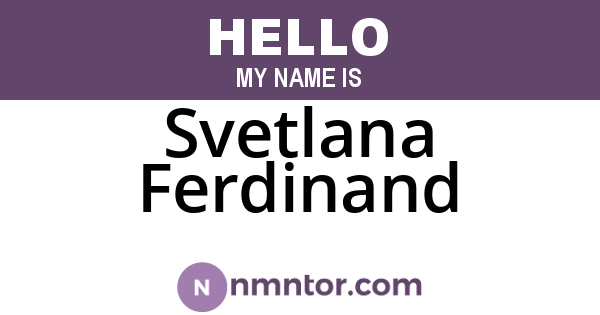 Svetlana Ferdinand