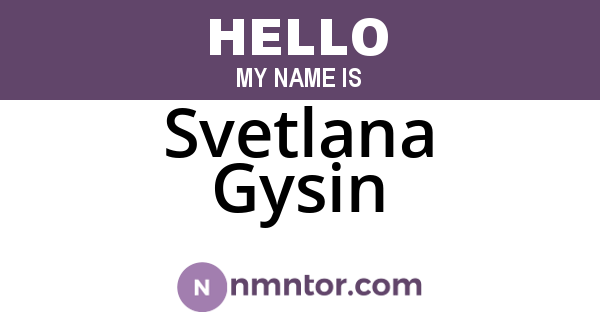 Svetlana Gysin