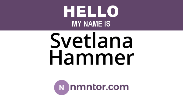 Svetlana Hammer