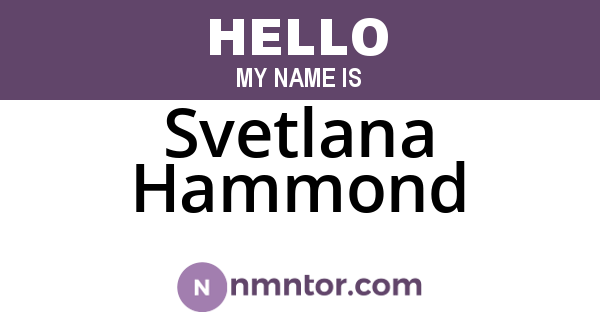 Svetlana Hammond