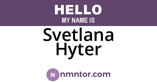 Svetlana Hyter