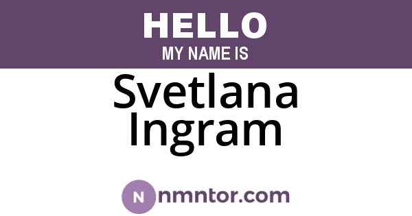 Svetlana Ingram