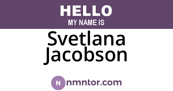 Svetlana Jacobson
