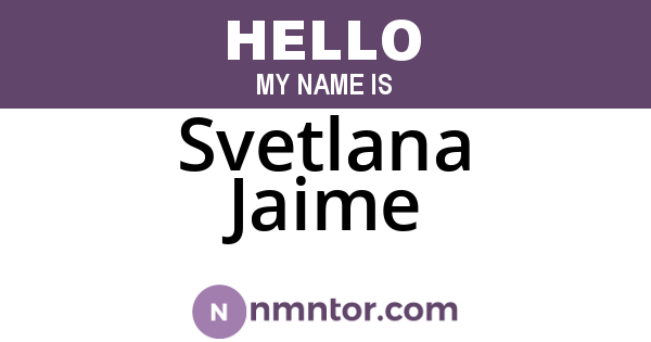 Svetlana Jaime