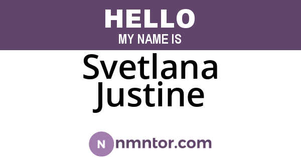 Svetlana Justine