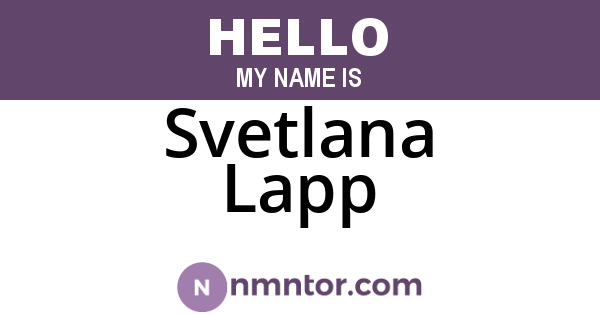 Svetlana Lapp