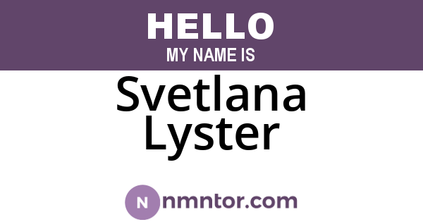 Svetlana Lyster