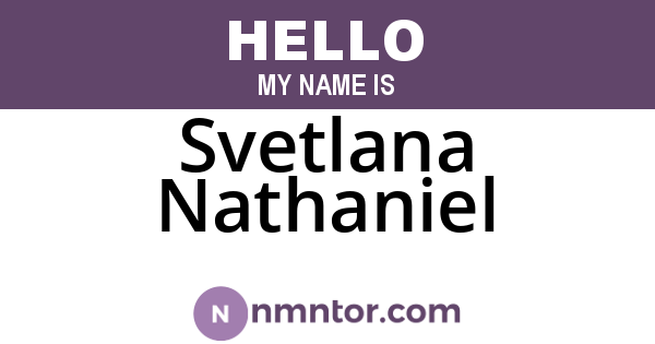 Svetlana Nathaniel