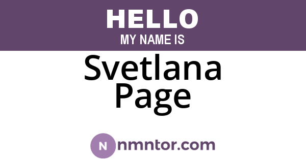Svetlana Page