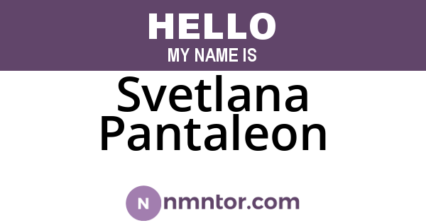 Svetlana Pantaleon