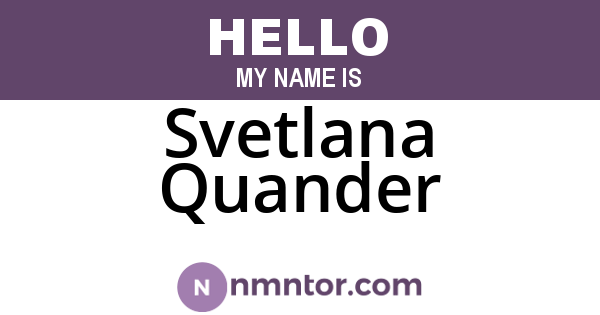 Svetlana Quander