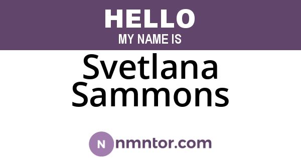Svetlana Sammons