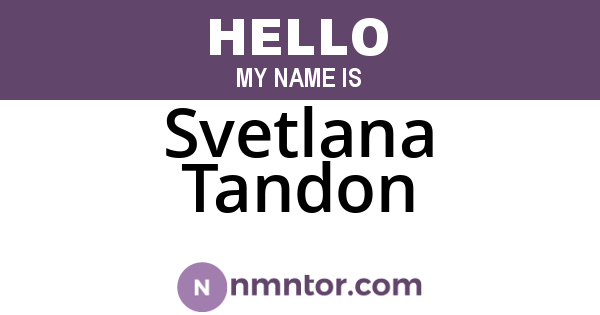 Svetlana Tandon