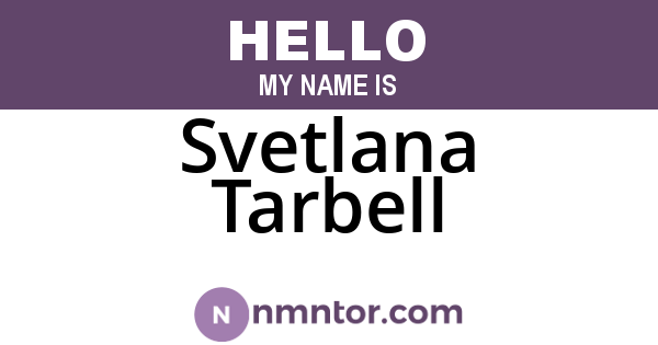 Svetlana Tarbell