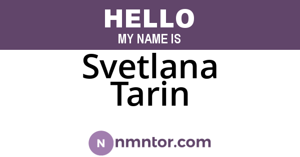 Svetlana Tarin