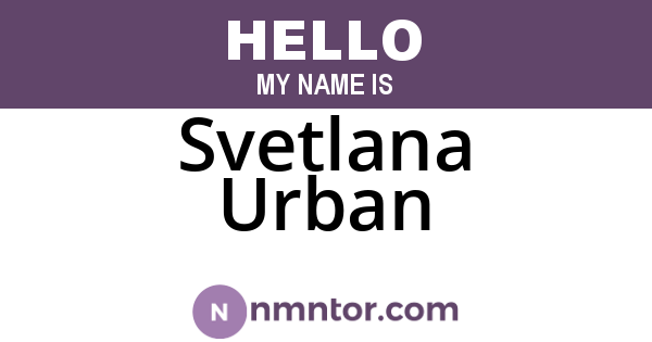 Svetlana Urban