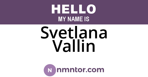 Svetlana Vallin