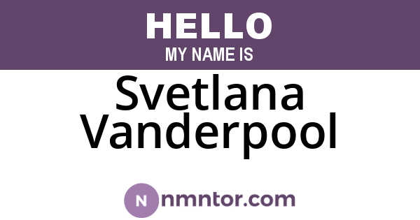 Svetlana Vanderpool