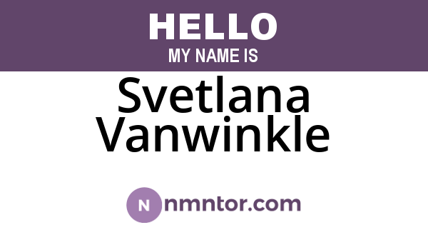 Svetlana Vanwinkle