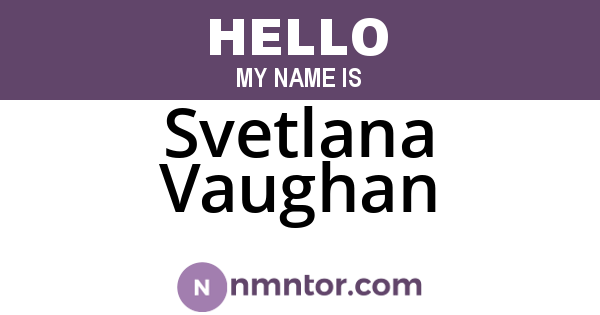 Svetlana Vaughan