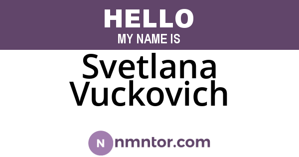 Svetlana Vuckovich