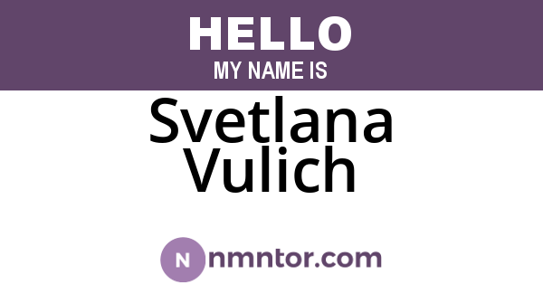 Svetlana Vulich