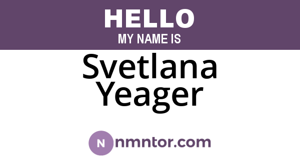 Svetlana Yeager