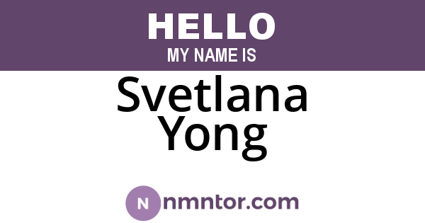 Svetlana Yong