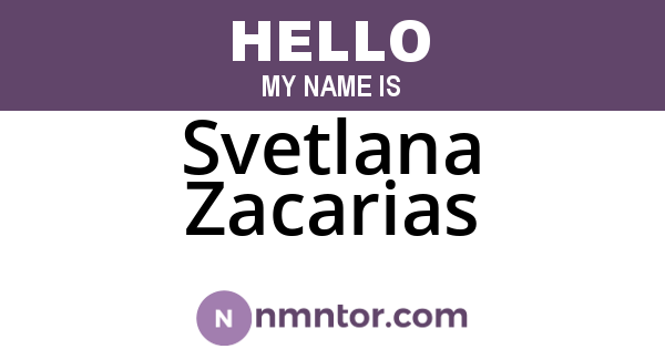 Svetlana Zacarias