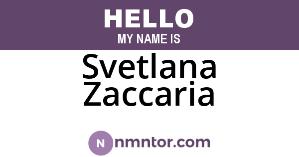 Svetlana Zaccaria
