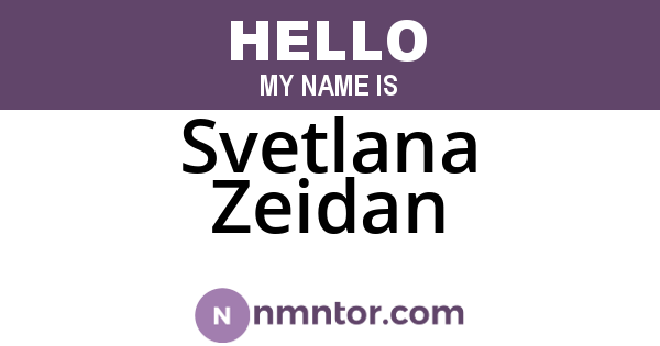 Svetlana Zeidan