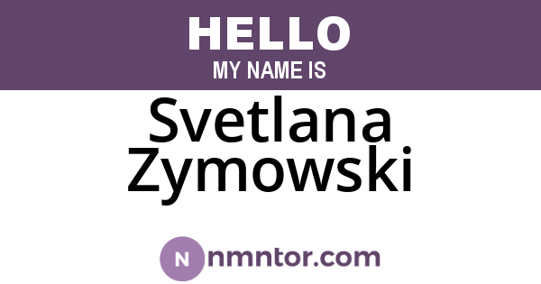Svetlana Zymowski