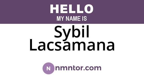 Sybil Lacsamana
