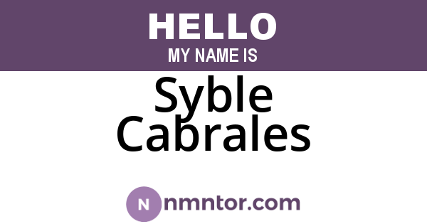 Syble Cabrales