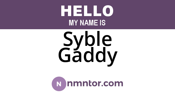 Syble Gaddy