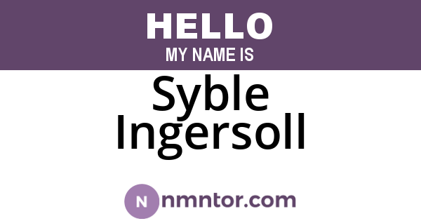 Syble Ingersoll