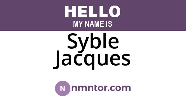 Syble Jacques