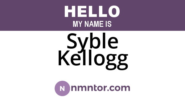 Syble Kellogg