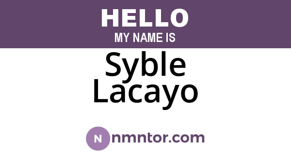 Syble Lacayo
