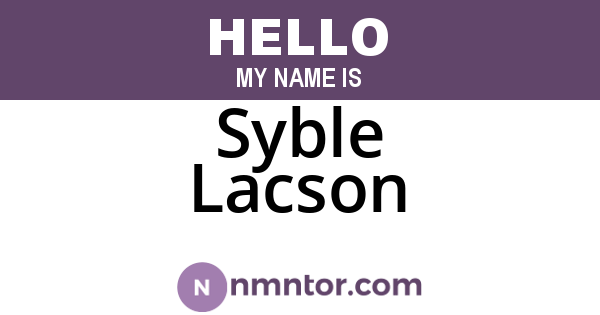 Syble Lacson