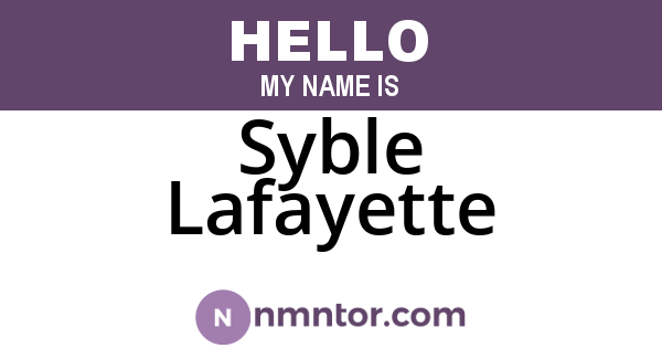 Syble Lafayette