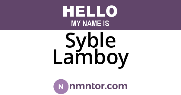 Syble Lamboy